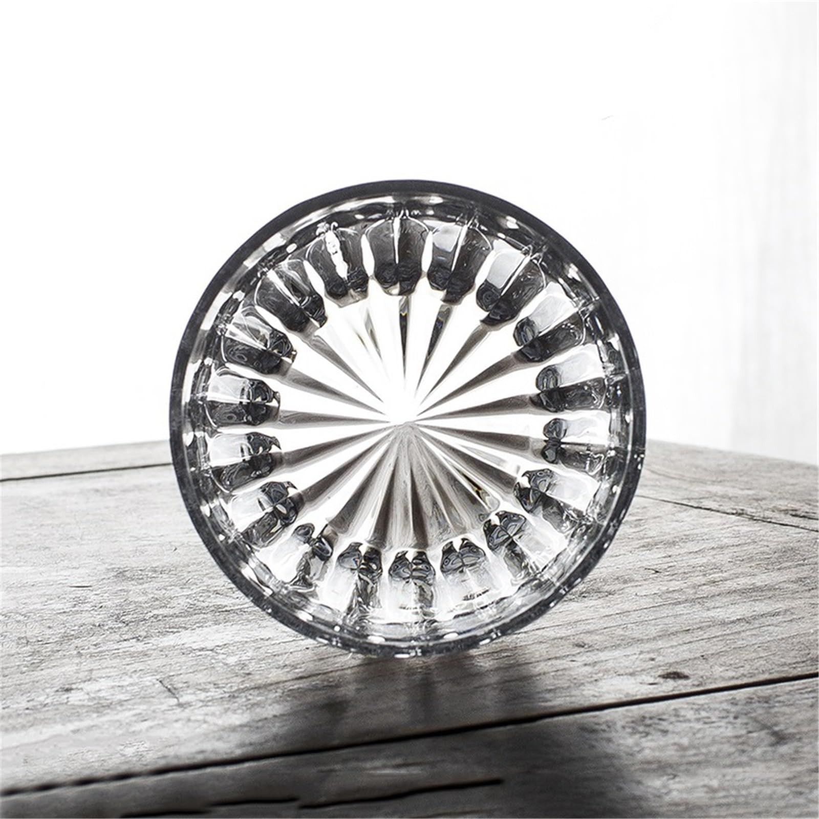vaso de agua Tazas de vidrio talladas con rayas vintage, vasos transparentes sin plomo, 285/355 ml(Pequeño)