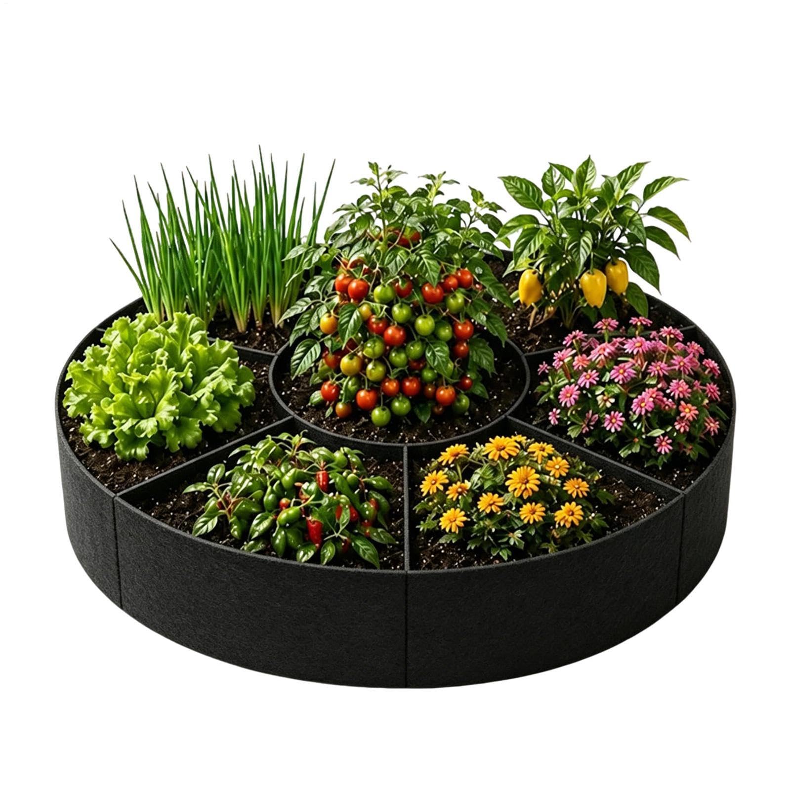 Bancal de tela para jardín con 7 celdas transpirables para cultivar tomates en el patio