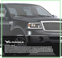 Vista 45 de Alpha Owls 8711378 Projector Headlights With Switchback Sequential LED Bar & Startup Light - Black Amber Fits 2004-2008 Ford F150 / 2006-2008