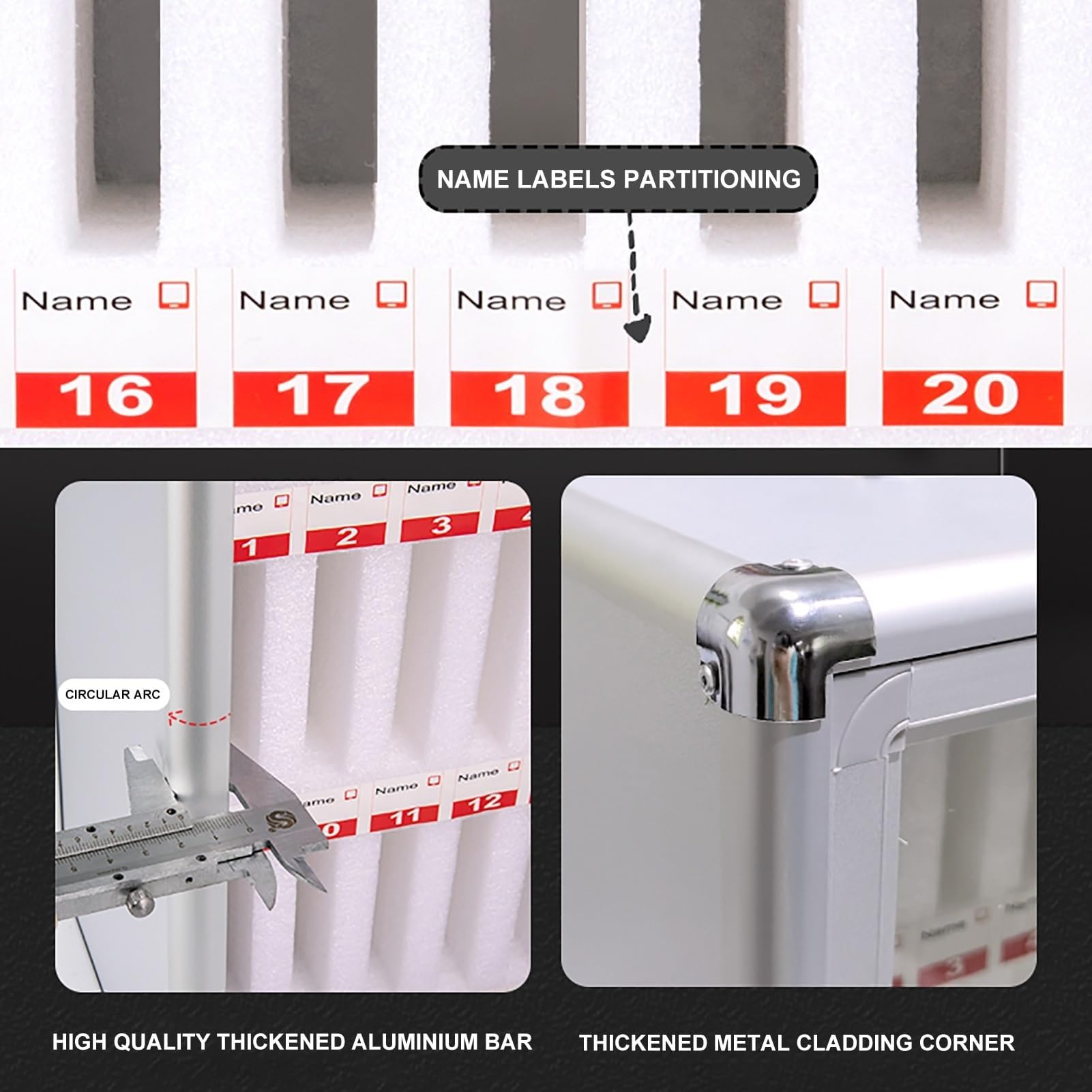 Armadio Porta Cellulari Da Parete Con Serratura - 12 Scomparti In Lega Di Alluminio Per Ufficio O Aula