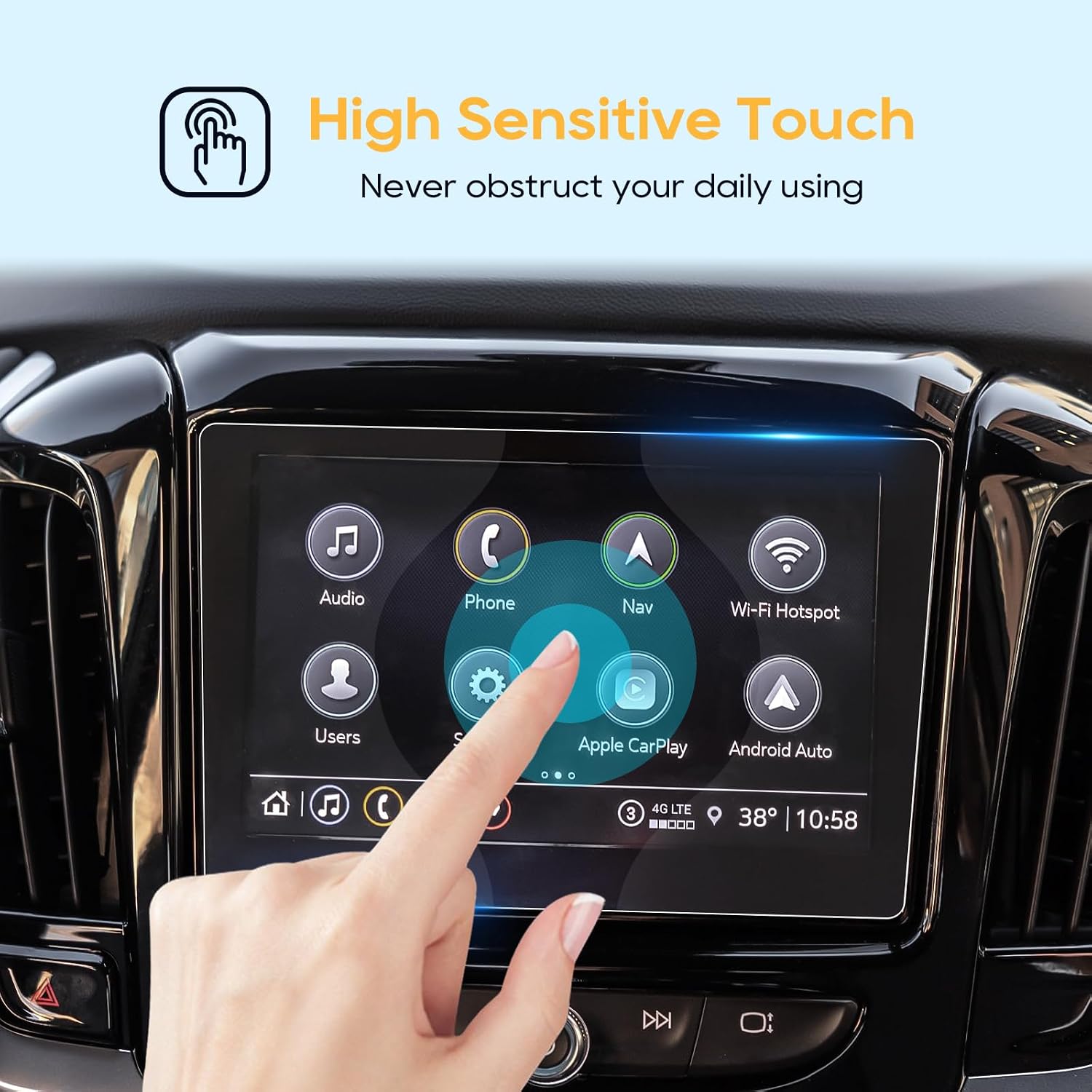 LFOTPP Car Navigation Screen Protector for 2018 2019 2020 2021 2022 2023 Traverse 8-Inch MyLink,Tempered Glass 9H Hardness Car Infotainment Stereo Display Center Touchscreen Protective Film