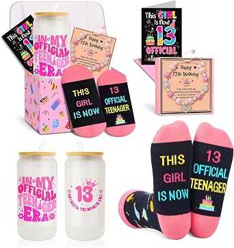 HAPPYPOP Birthday Gift Basket for Girl - Gifts for 10 13 Year Old Girl, for Daughter, Sister