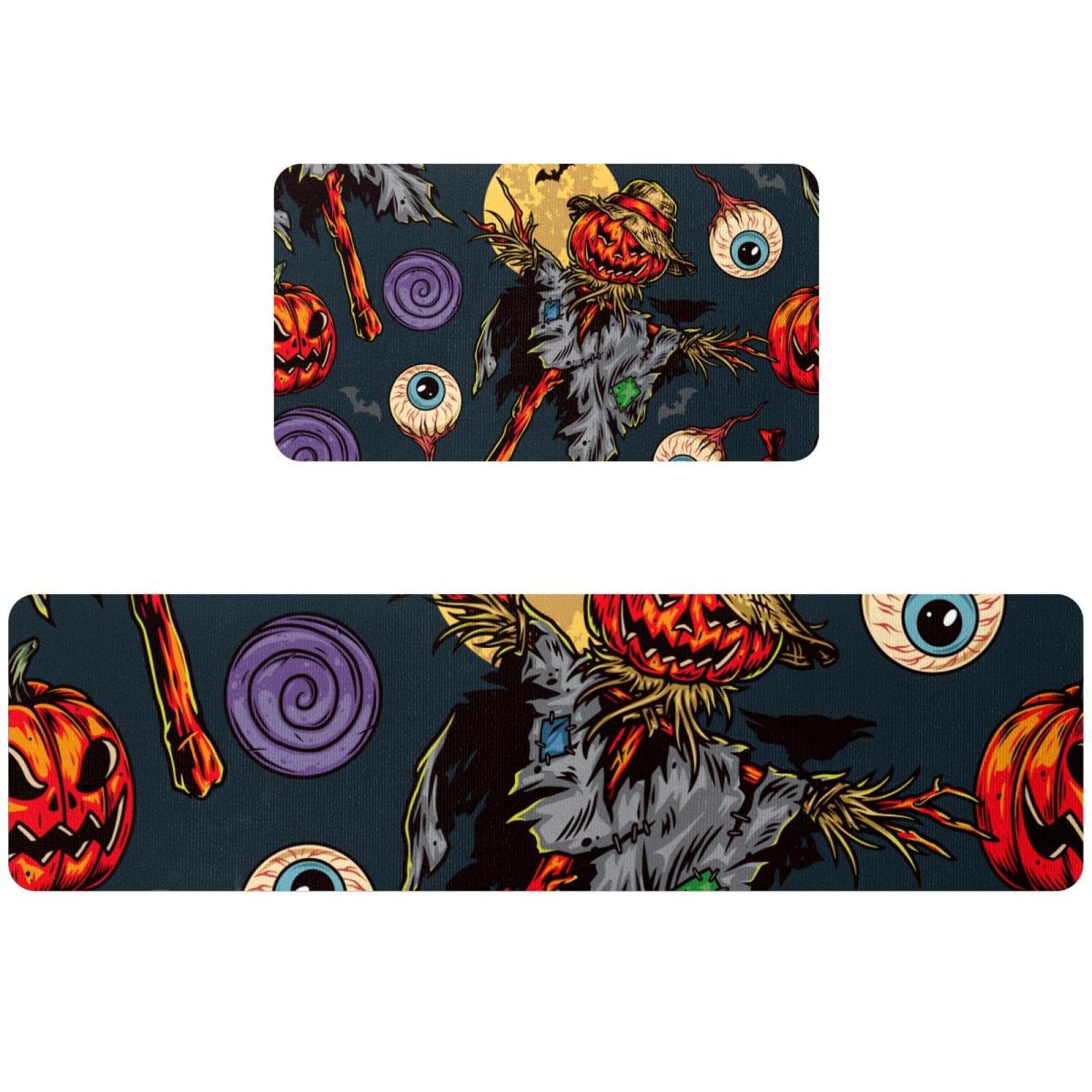 Tapetes de cocina de Halloween absorbentes y lavables para un suelo limpio