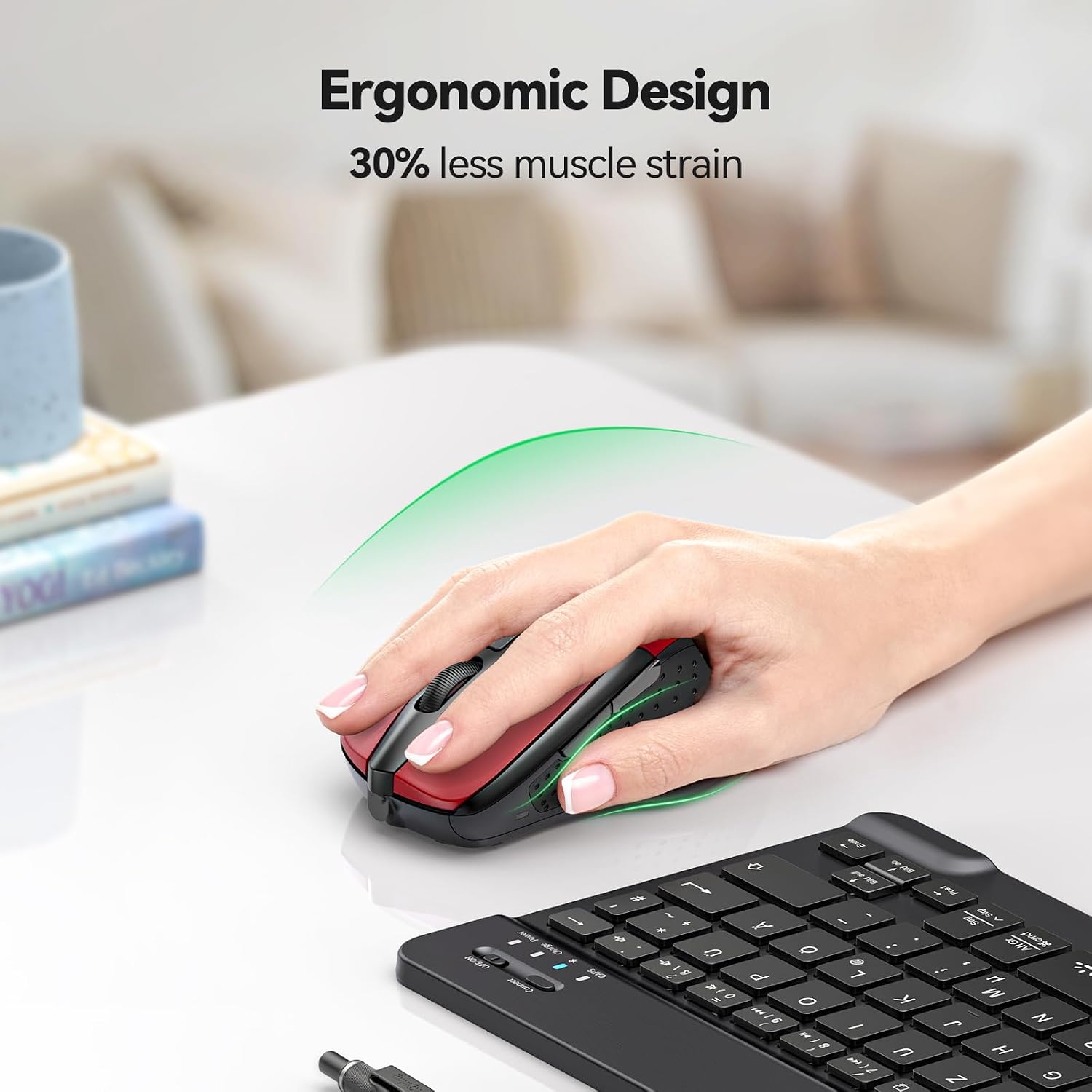 TECKNET Wireless Mouse for Laptop, Silent Mouse Quiet Click, Computer Mice Wireless, 6 Adjustable 4000 DPI Computer Mice - 4