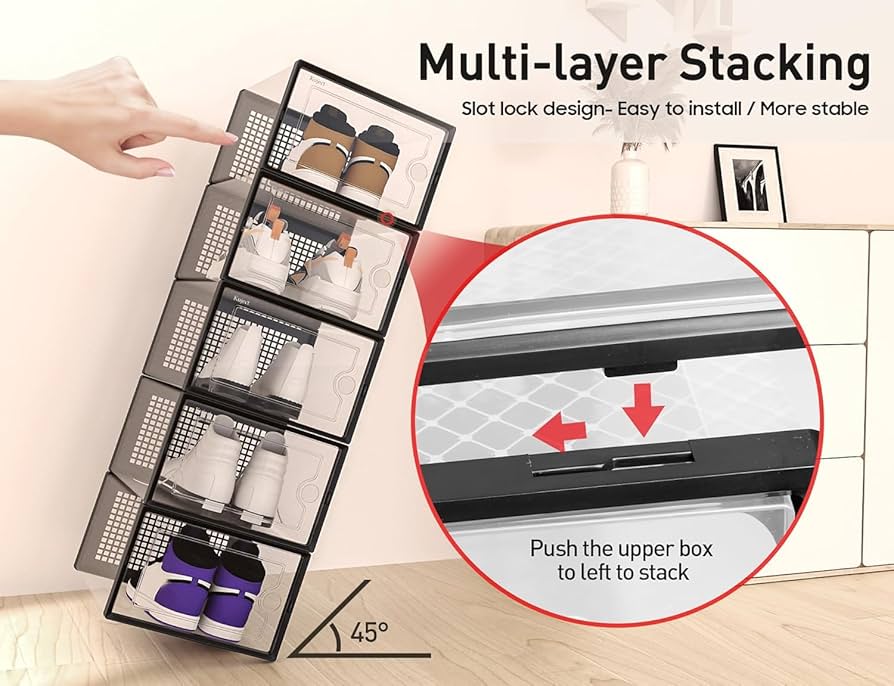 Coco　サイズ幅682×奥行352×高さ235mmのアクリケース♪ Amazon.com: Clemate Upgraded X-Large Shoe Organizer,Shoe