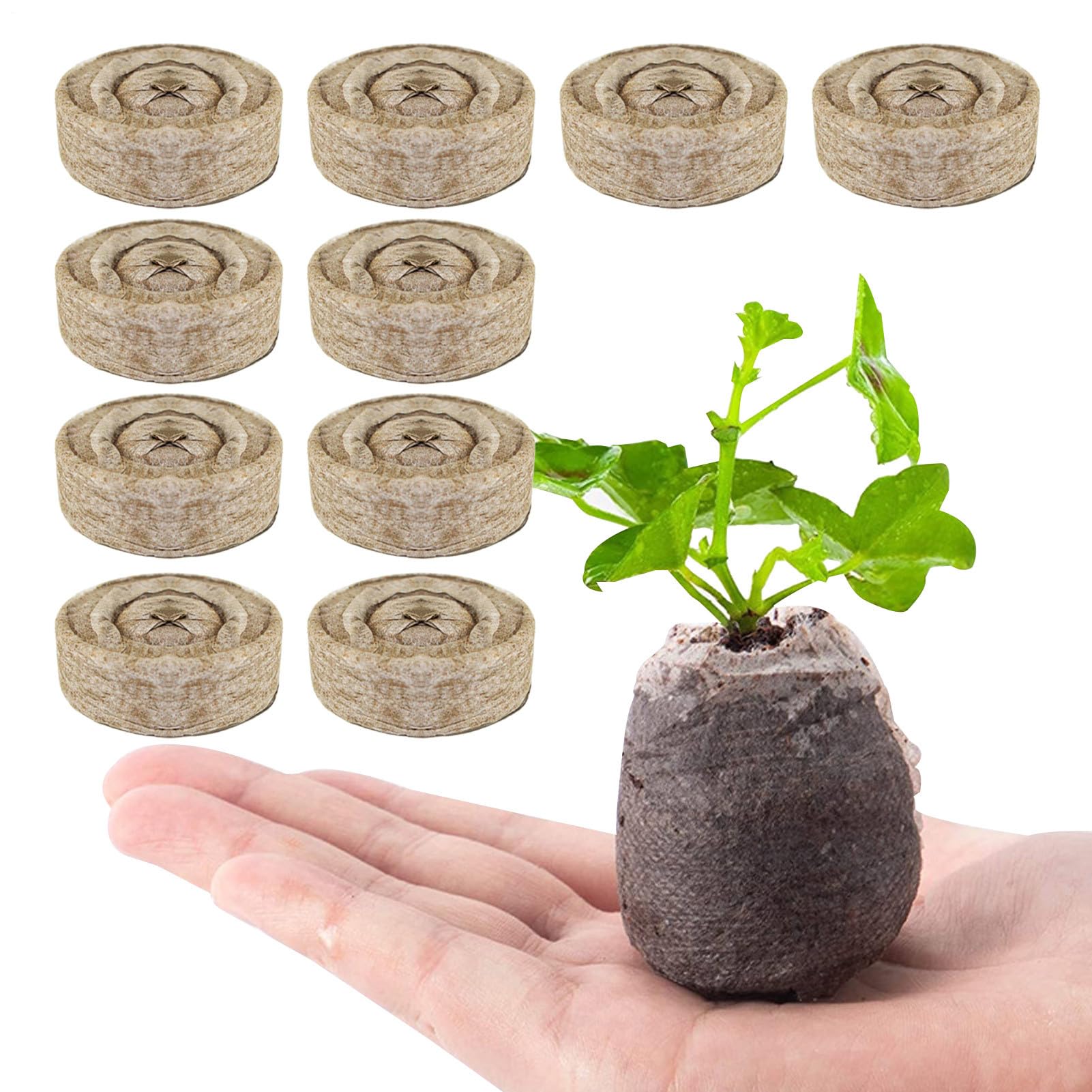 Cápsulas Germinadoras Para Plantas | 10 Unidades De Bloques De Nutrientes Comprimidos Para Sustrato - Sustrato Comprimido Para Siembra Con Bloqueador De Tierra Accesorios De Jardinería Para Macetas Ex