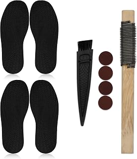 mayoken® Rubber Replacement Shoe Soles Kit, DIY Shoe Repair with Cuttable Full Outsole Sheets, Boot Heel Repair Kit with File Sandpaper Brush Tools, Anti-Slip Shoe Bottom Repair