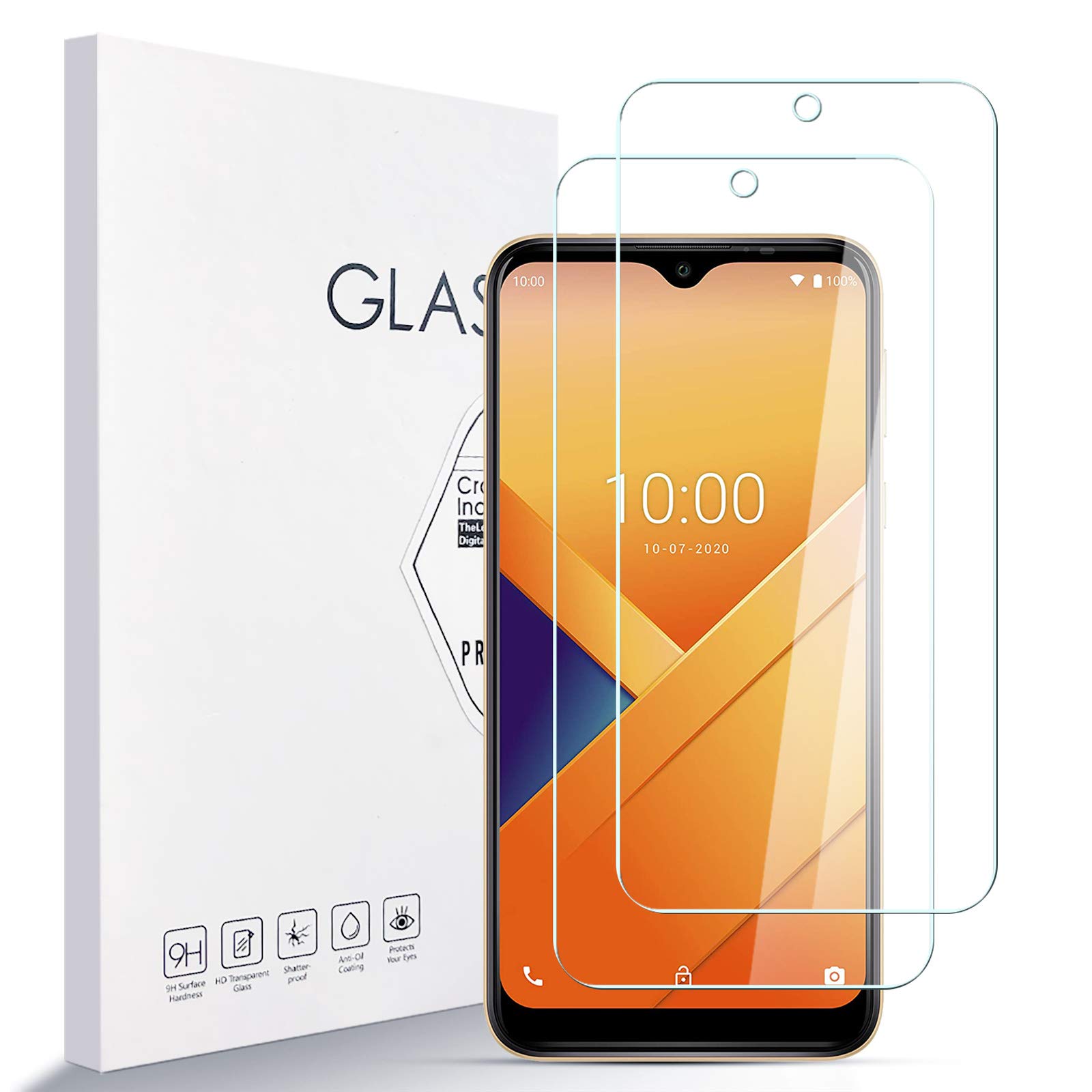 A ANGGScreen Protector for Wiko Y81 [2-Pack] 9H Hardness Tempered Glass Screen Protective Film High Definition Ultra Clear 2.5D Screen Protector Compatible Wiko Y81