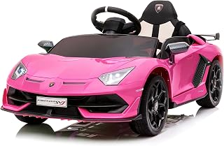 GarveeLife Licensed Lamborghini Ride On Car 12V Toddler Car Electric Car for Kids with Remote Control Battery Powered Music LED Headlights - Pink