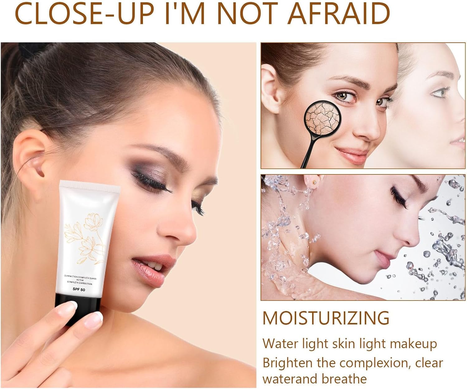 Корейский CC-крем с эффектом изменения цвета, корейский CC-крем с SPF 50, самовыравнивающийся для зрелой кожи, CC-крем с полным покрытием для коррекции цвета для всех типов кожи