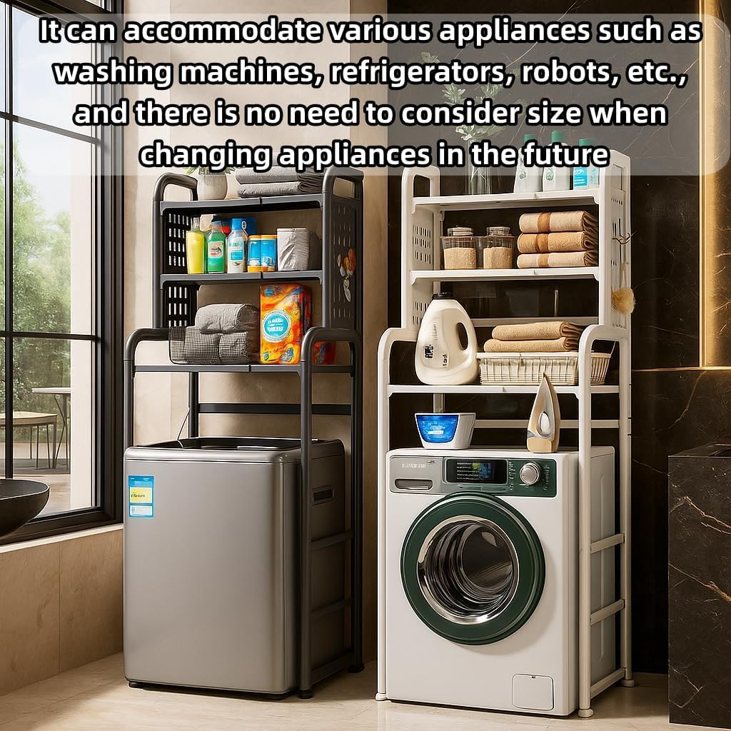 Dorm Microwave Storage mini Fridge Rack, can be Placed Above the White mini Fridge Shelf, The Height and Length are Adjustable, Suitable for Various Sizes of refrigerators (Grey)