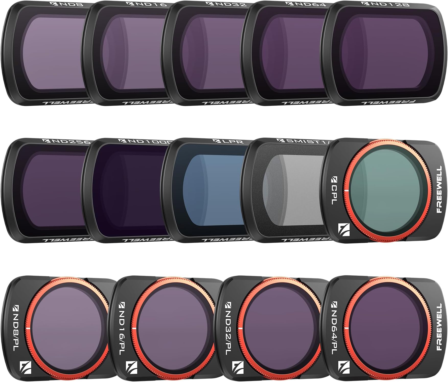 QuickSwap ND, ND/PL, CPL, Snow Mist 1/4, Light Pollution Filters Filter 14Pack Mega Kit for Osmo Pocket 3: Effortless Installation, Creative Freedom, Gimbal Compatibility