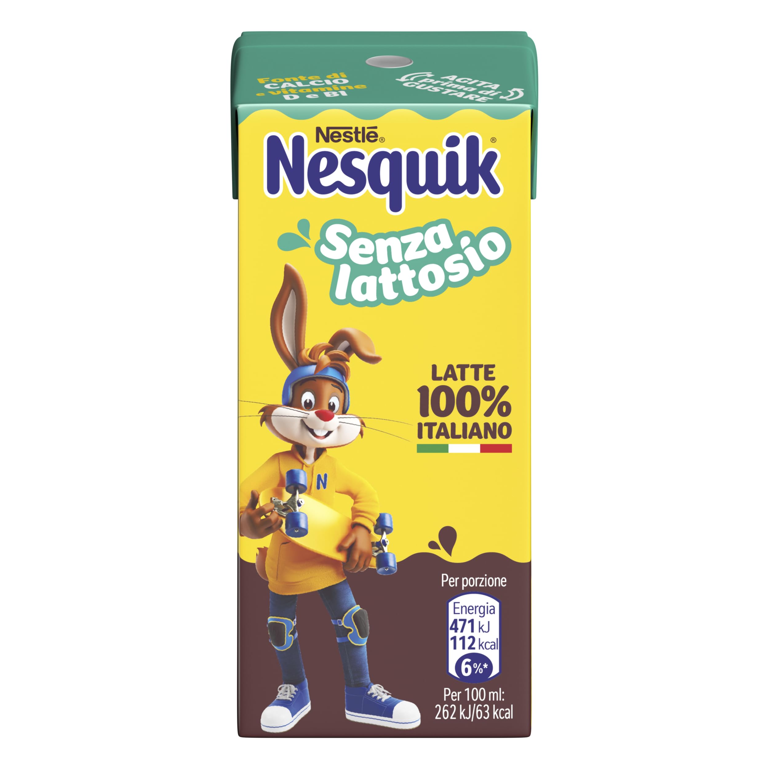 NESQUIK Pronto da Bere Senza Lattosio Latte e Cacao, 8 Confezioni da 3 Brick da 180ml (24 Brick 4,32L)