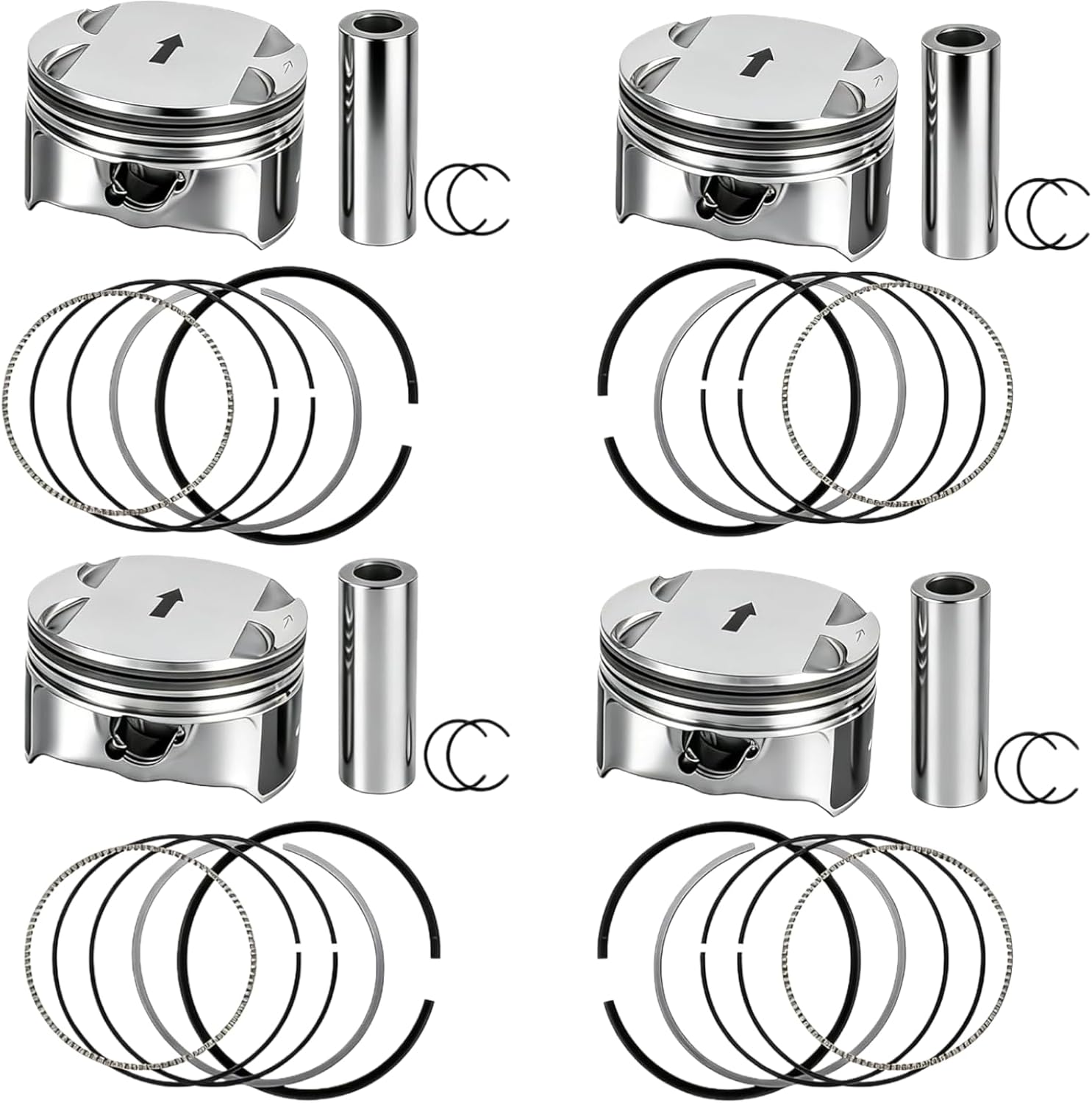 12578324 89018112 Engine Pistons Rings Kit Compatible with 2.4L Buick Chevy Equinox Chevrolet GMC Saturn Replace 12578326, 12593744, 12593745, 12603910, 12608531, 12609858 Piston Rings Set