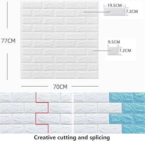 Miniatura 5 de 10 paneles de pared 3D para despegar y pegar, papel tapiz autoadhesivo de ladrillo de espuma, papel tapiz para pared de baño, impermeable, espuma de