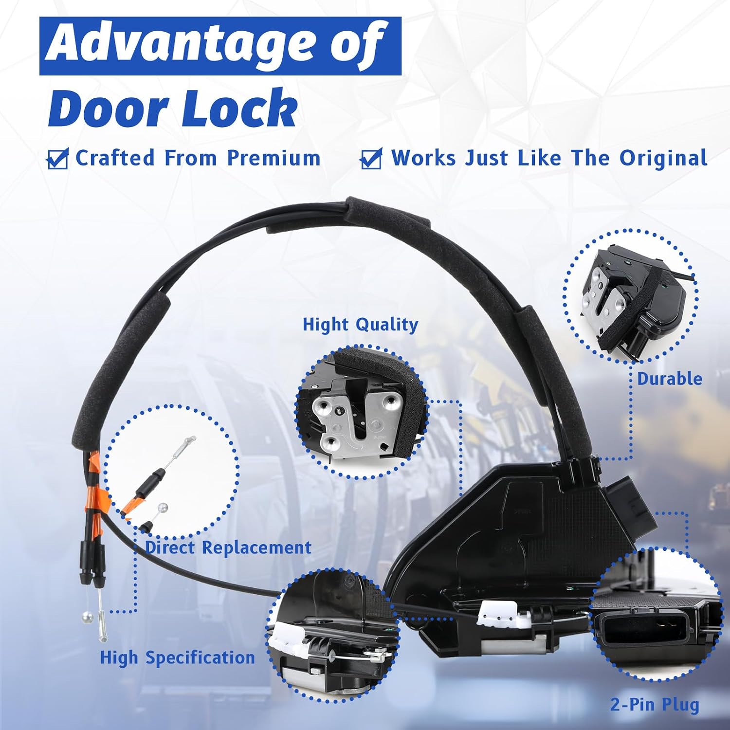 Door Lock Actuator Front Right Passenger Side Compatible with 2013-2019 Nissan Sentra, Door Latch Replacement 80500-9AN0A 805009AN0A 80500-3SG0A 805003SG0A