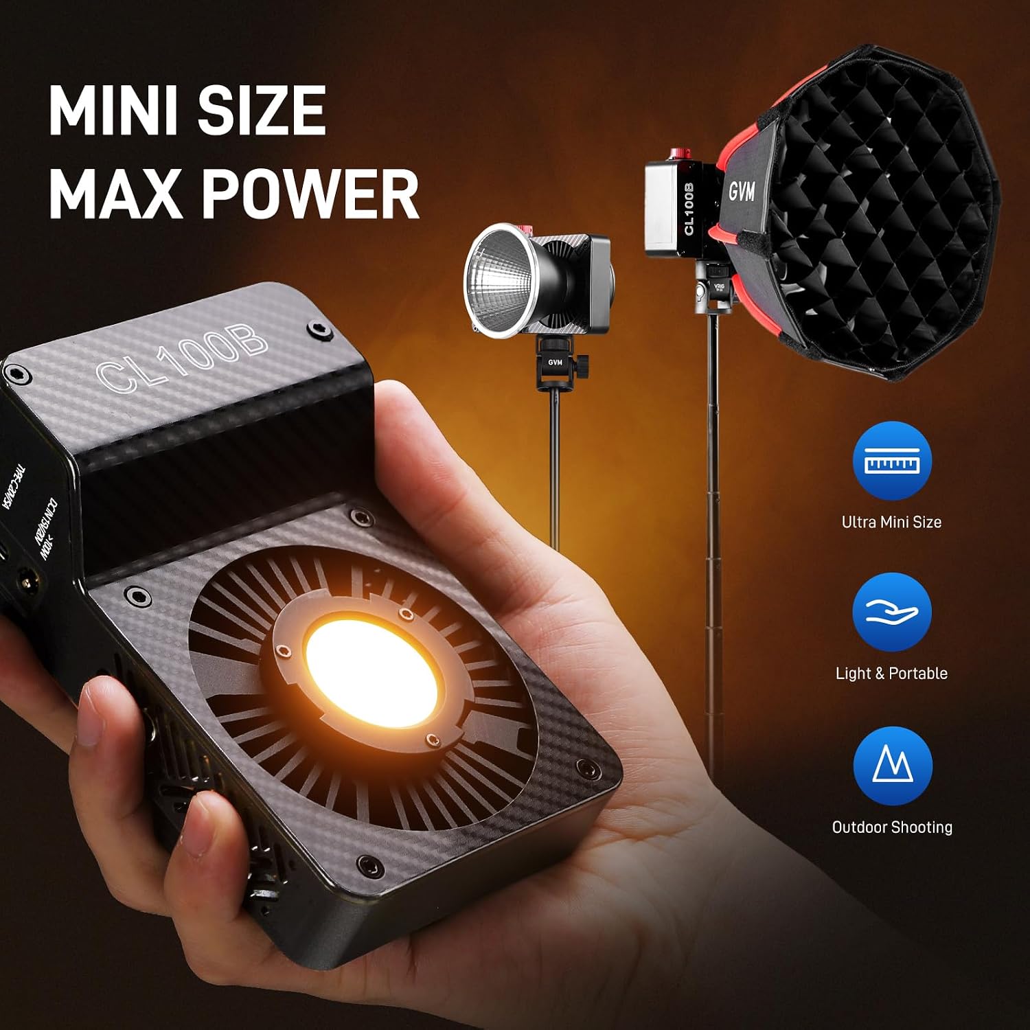 GVM 100W Bi-Color Video Light Kit with Softbox & Tripod, 2 Packs LED Studio Lighting Kit with APP Control, 2700K–6800K, 18500lux@1m Portable Continuous Light for Photography,12 Scene Effects image 4
