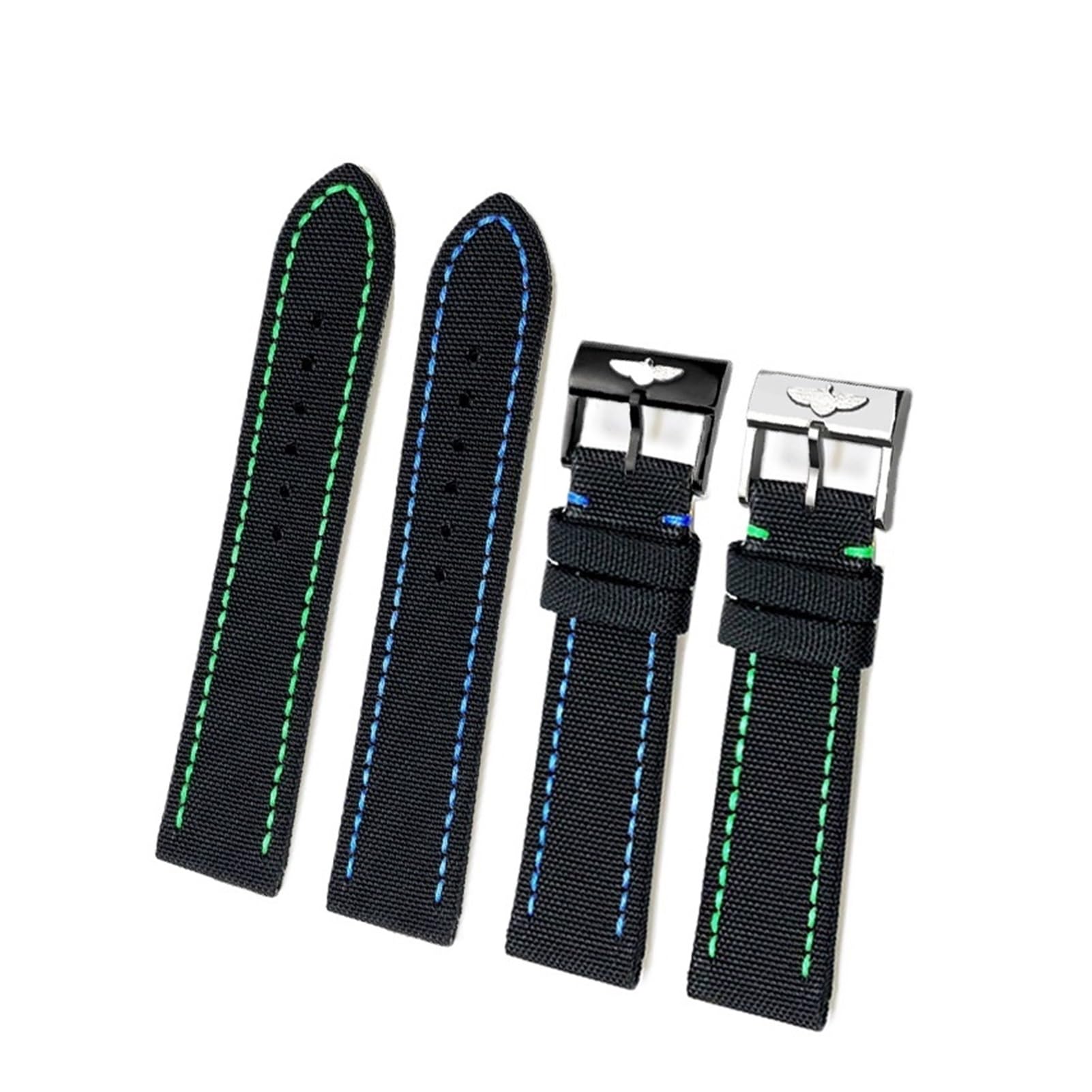 Compatible con Breitling Superocean Navitimer Avenger Compatible con Omega Compatible con Correa de Reloj Tissot(Black White-Black,22mm)