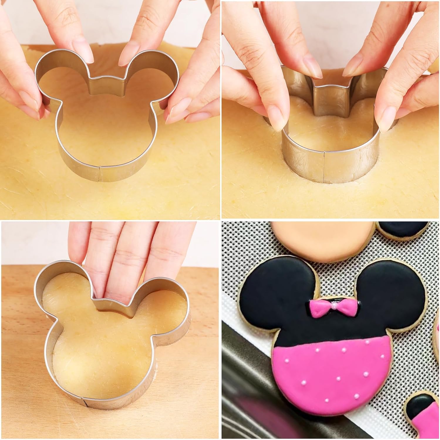 Mouse Cookie Cutter Sandwich Cutters Mickey Cutters for Kids DIY Lunchbox Bento Box Fruit Cutters Vegetable Cutters for Children Boys Girls, Pack of 8 (Cartoon Cookie Cutters Set)