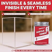 Vista 4 de Cemento acrílico de unión con botella aplicadora [4 onzas] - Pegamento transparente para plexiglás, láminas y plástico - Adhesivo de fijación