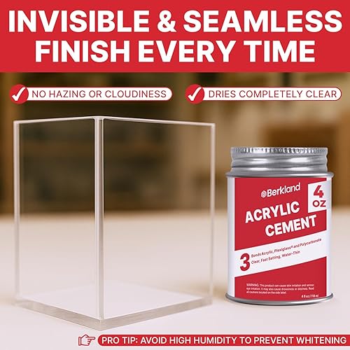 Miniatura 4 de Cemento acrílico de unión con botella aplicadora 4 onzas - Pegamento transparente para plexiglás, láminas y plástico - Adhesivo de fijación rápida,