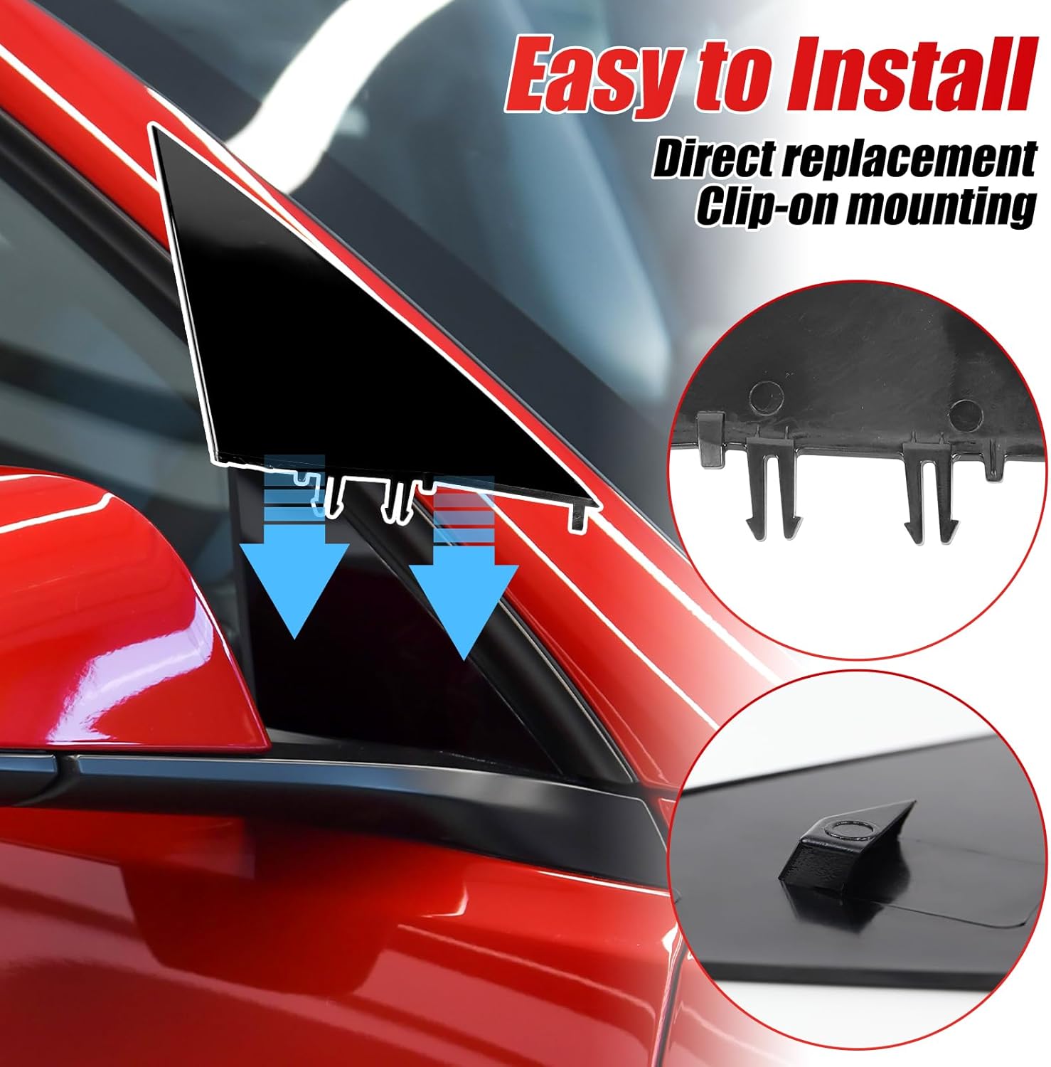 Mirror Triangle Cover Compatible with Tesla Model 3 2017-2024, 1130656-00-E Model 3 Passenger Side Trim, A-Pillar Applique Mirror Triangle Panel Trim For Model 3 Accessories（Model 3 Right）