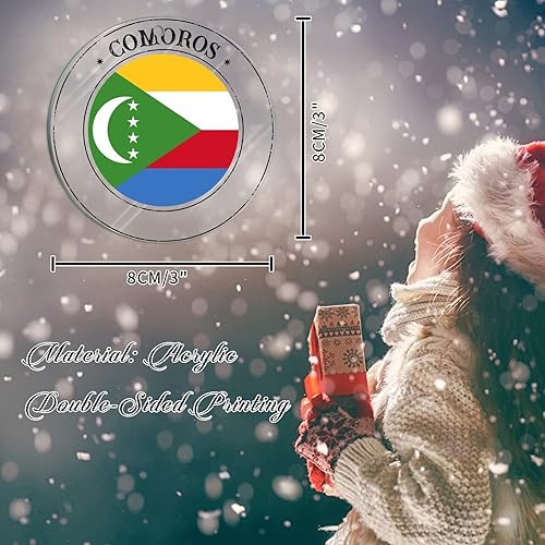 Vista 72 de Guatemala - Adornos acrílicos de Navidad, regalo de recuerdo de ciudad patriótica, adorno para árbol de Navidad, bandera nacional de Guatemala