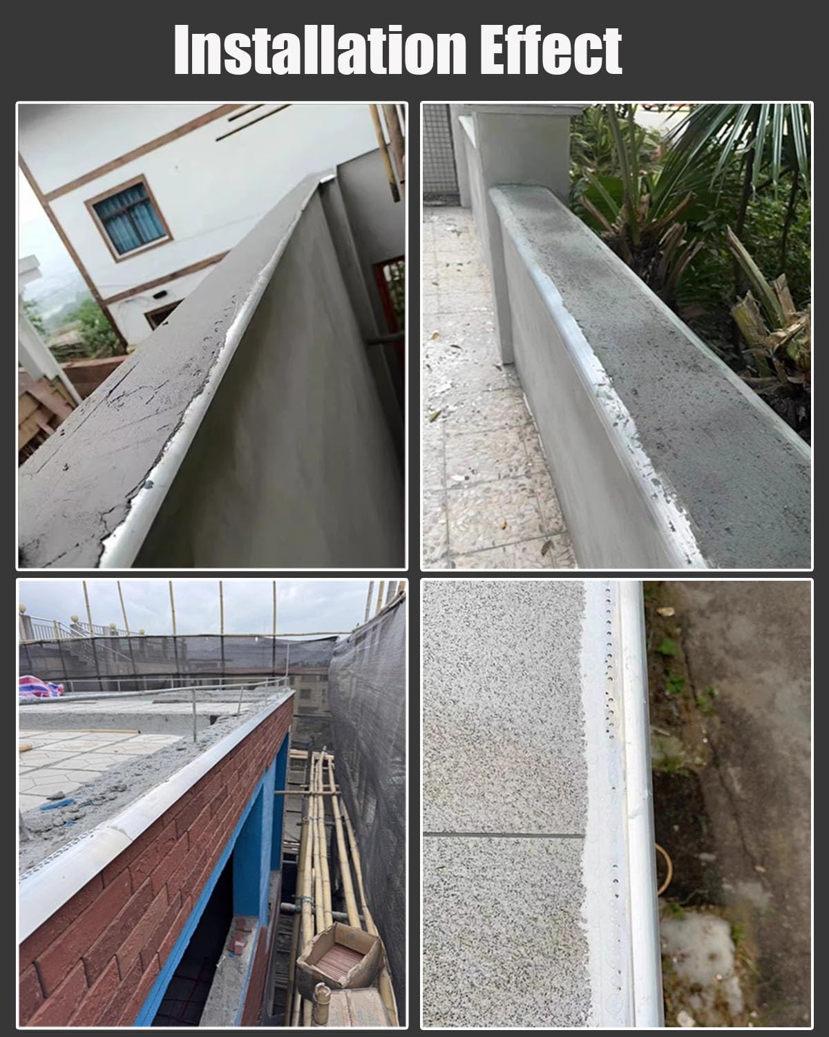 Listwa Przejściowa Metalowy Okapnik Dachowy Wodoodporny, Linia Okapowa do Okapu Zewnętrznego, Srebrny Okapnik na Parapet/taras, Listwa Okapowa Orli Dziób do Rynien(65mm (2.6in))