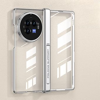 Case for vivo X Fold3, Crystal Clear and Stylish Case with Built-in Screen Protector and Shockproof Design, PC Transparently Case Silver,for vivo X Fold3 Pro