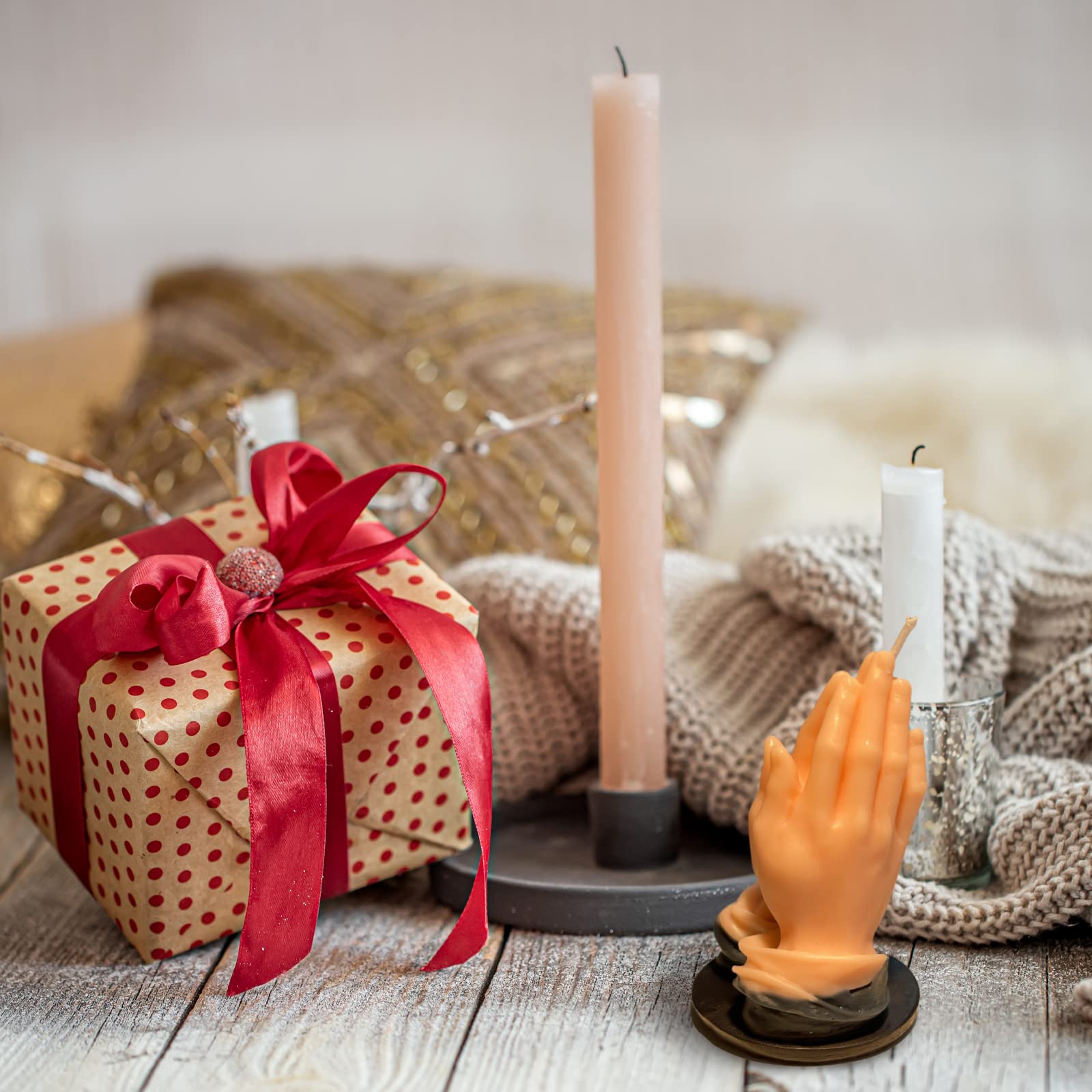 Moule à Bougie En Silicone Pour Mains De Prière, Artisanat De Geste