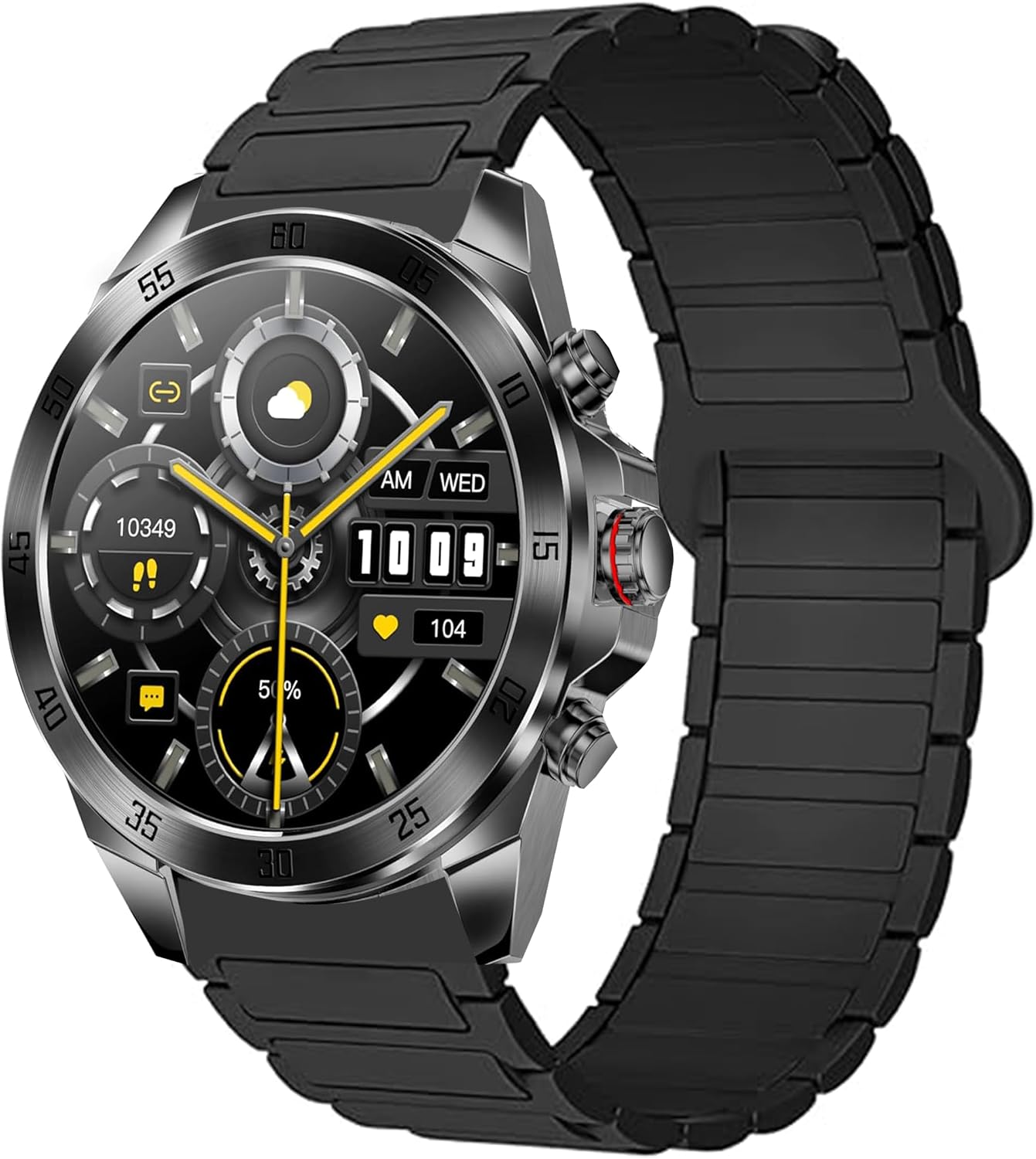 Compatible with ALPHAGEAR Smartwatch Bands, 22mm Quick Release Silicone Sport Strap Replacement Watchband with Woven Loop Design Compatible with ALPHAGEAR Bravo II, Bravo XL, Bravo XL 2, Raptor, Commander, Juliet Smartwatch