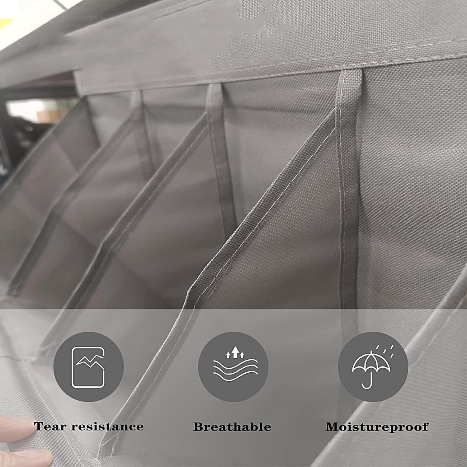 Hanging Shoe Organizer, 43x16.5x89.4cm, 12-Pocket Over Door Closet Rack for Shoes, Toys, Storage, Apartment, Dorm, Nursery, Office, Garage, RV