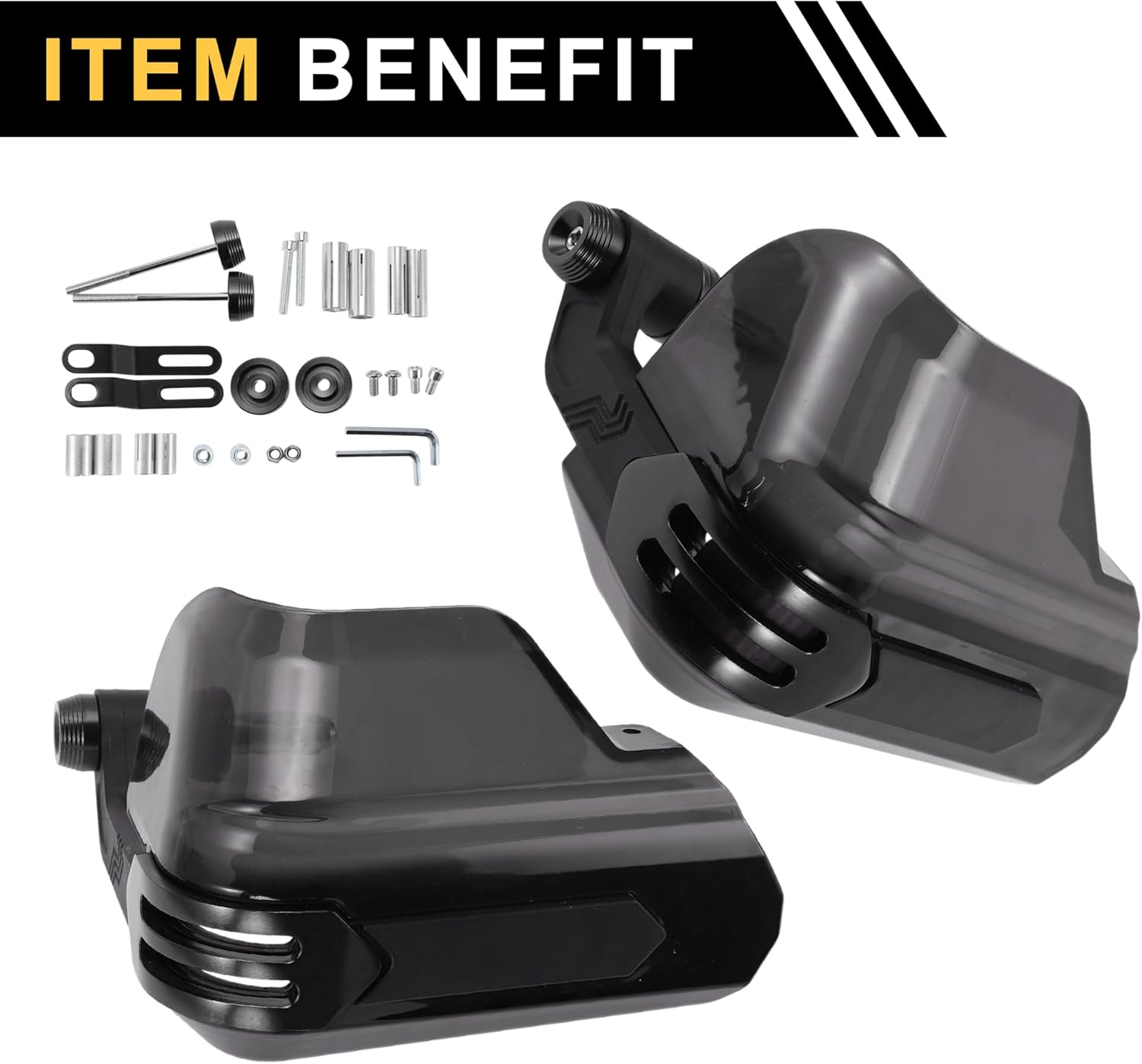 1 Set Universal Hand Guard Knuckle Guard Protector for Motorcycles Handguard Cold Protection Windproof Rainproof Black PC Aluminum Alloy