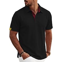 Mens Polo Shirt Short Sleeve Moisture Wicking Sports Casual T-Shirt Golf Polo Shirt Business Collar Shirt for Men