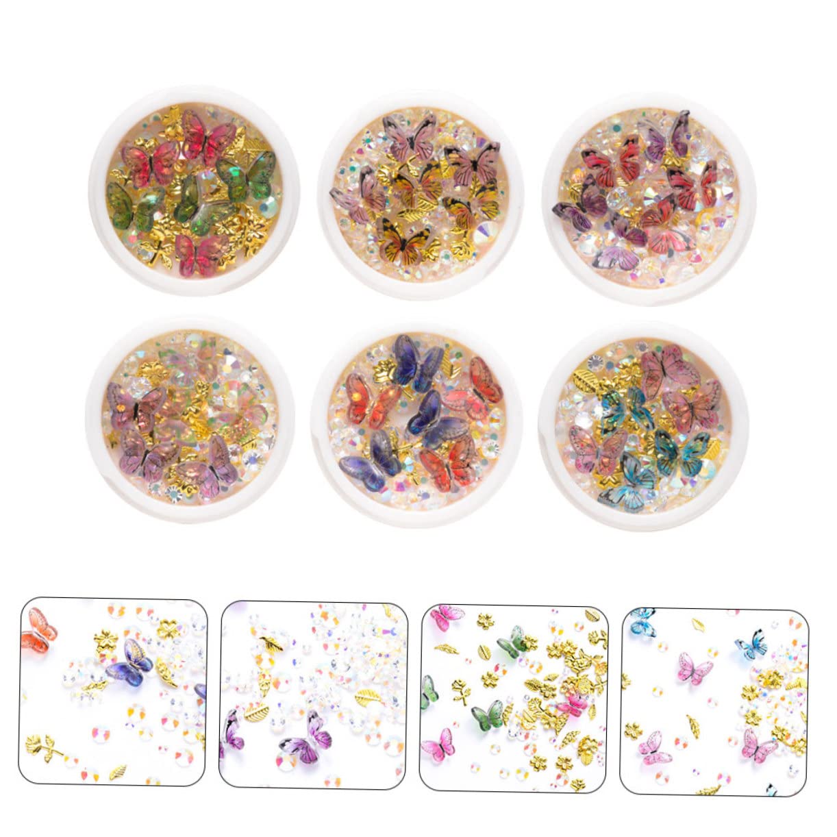 FRCOLOR 3 Set Di Adesivi Per Unghie Glitterate Con Paillettes E Strass Per Decorazioni Per La Casa Uso in Salone 6 Scatole*3