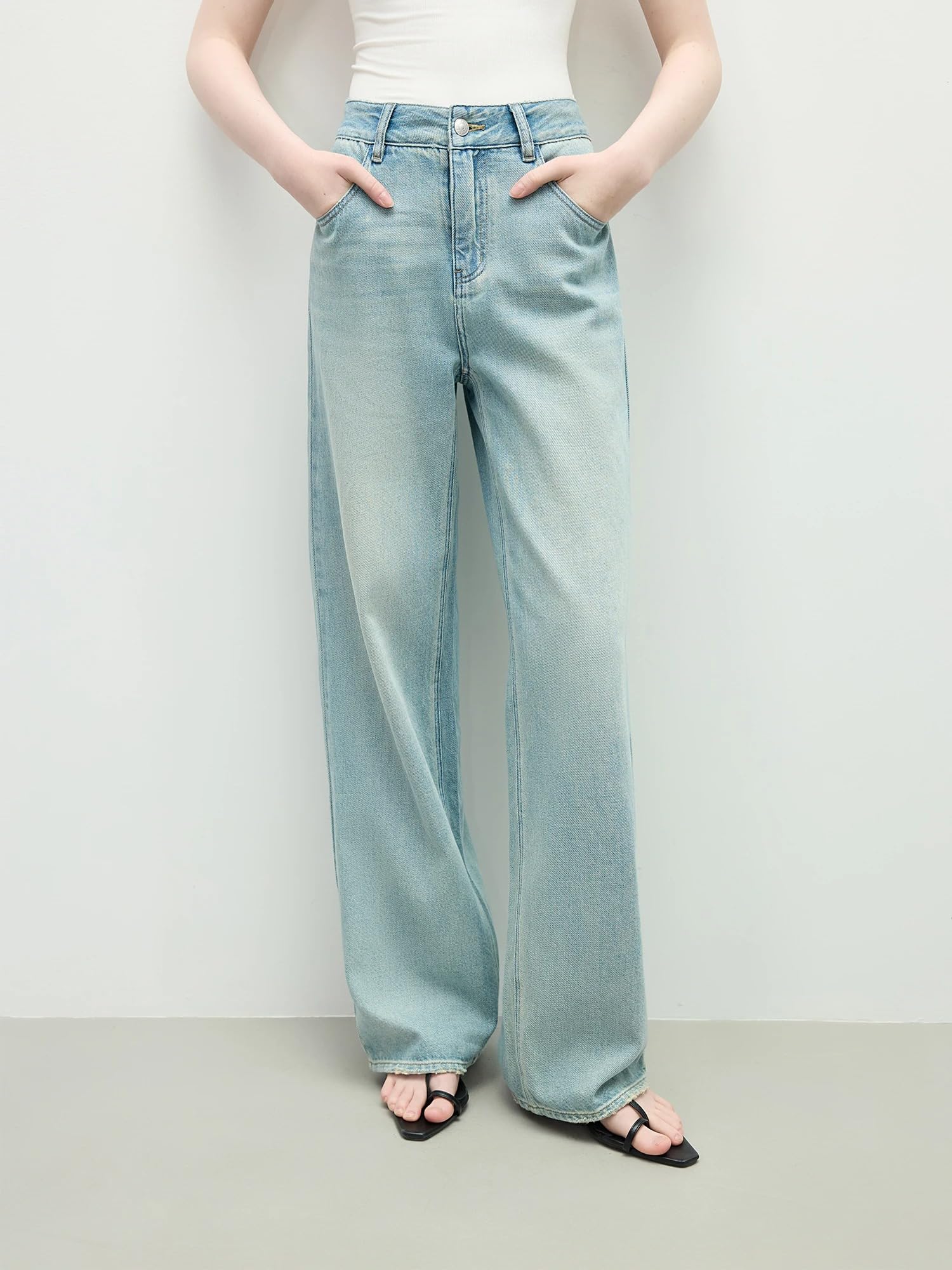 Pantalones Vaqueros para Mujer Tiro Alto Rectos Verano Ajustados Casuales Jeans para Mujeres