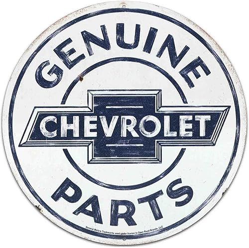Chevrolet Genuine Parts - Letrero redondo de metal para garaje, tienda o cueva de hombre