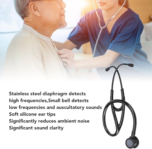 Miniatura 4 de Estetoscopio de acero inoxidable Estetoscopios portátiles de cardiología para monitorear sonidos amplificados del corazón y los pulmones
