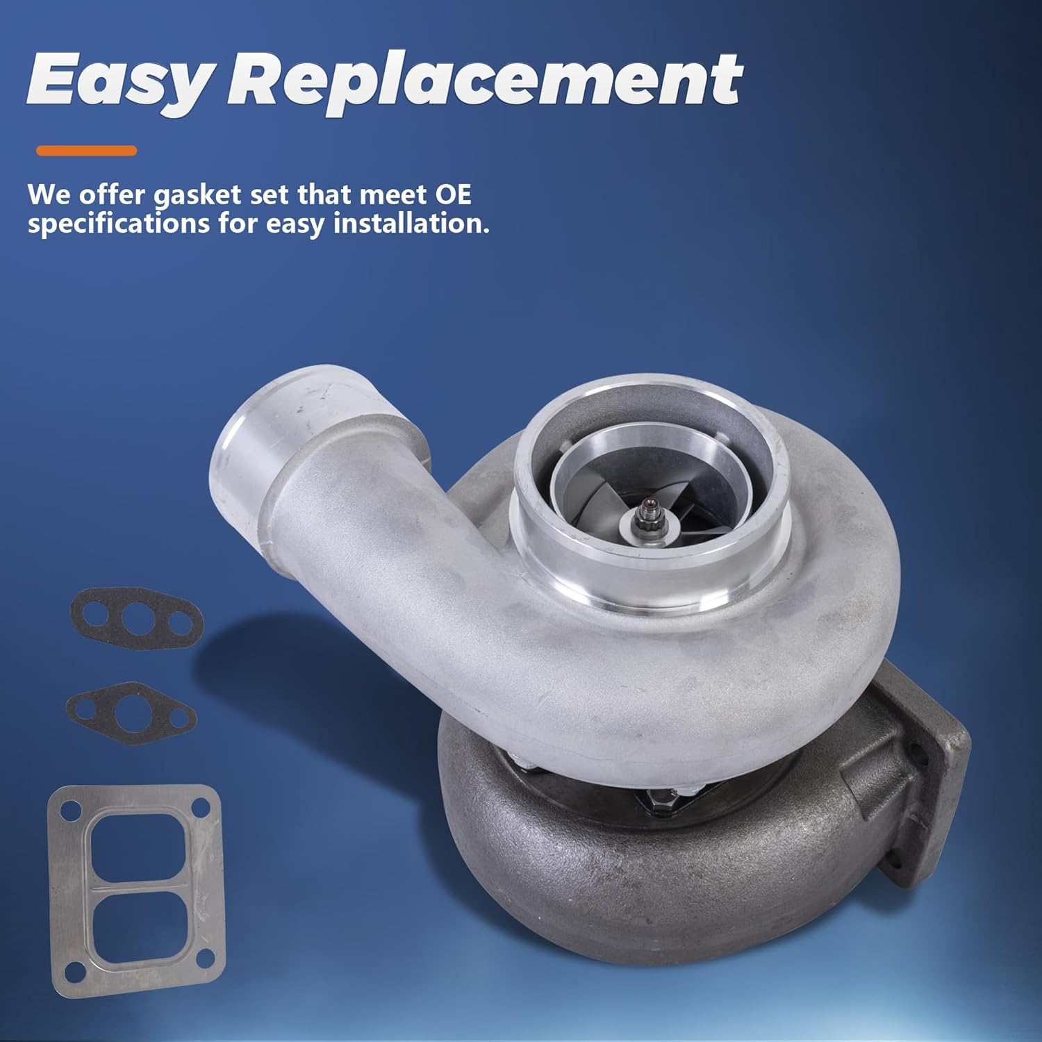 GT45 TurboCharger with included gasket set for easy replacement