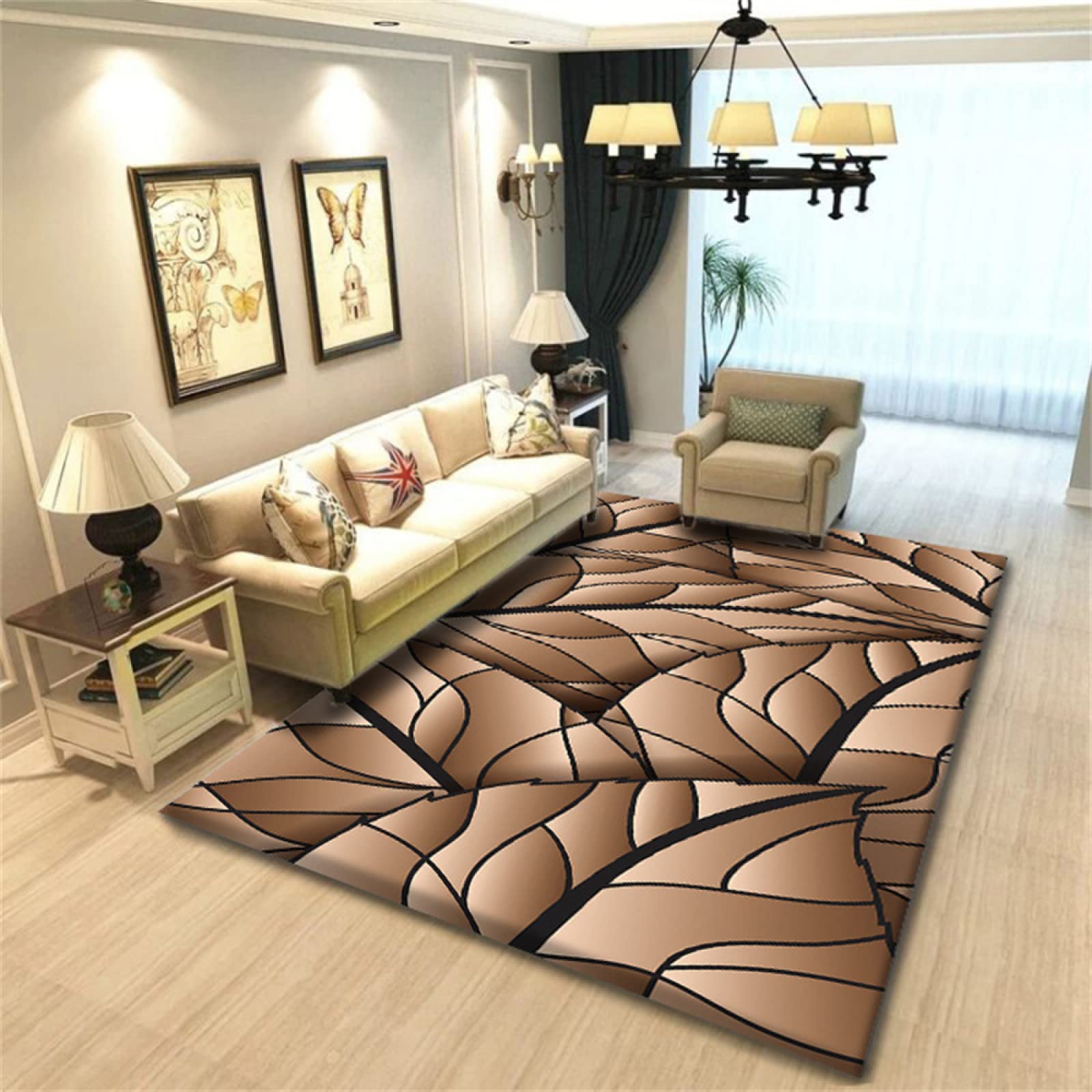 Tapis d'extérieur et intérieur coloré 130x190cm déco chambre enfant noir