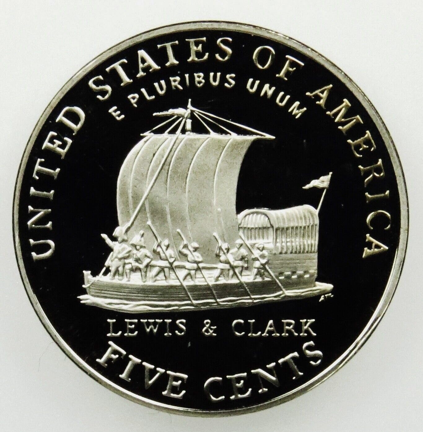 2004 S Deep Cameo Proof Jefferson Nickels Set of 2 coins - Lewis and Clark Keelboat and Louisiana Purchase Peace - 5c US Mint DCAM