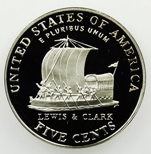 2004 S Deep Cameo Proof Jefferson Nickels Juego de 2 monedas - Lewis y Clark Keelboat y Louisiana Purchase Peace Medal - 5c US Mint DCAM