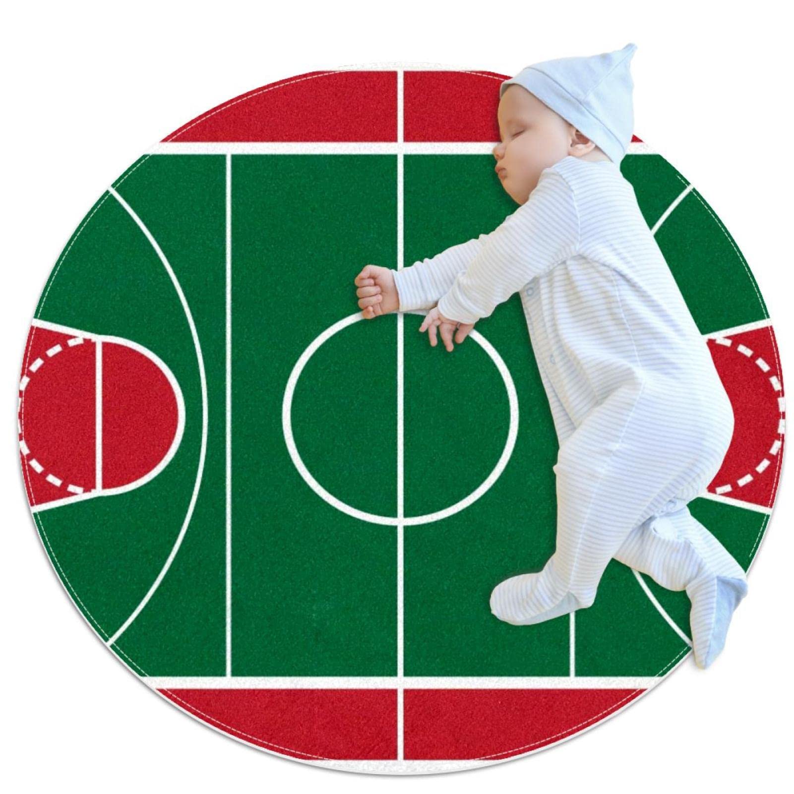 Tapis basket-ball rond JDEZ antibruit pour chambre et salle de jeux