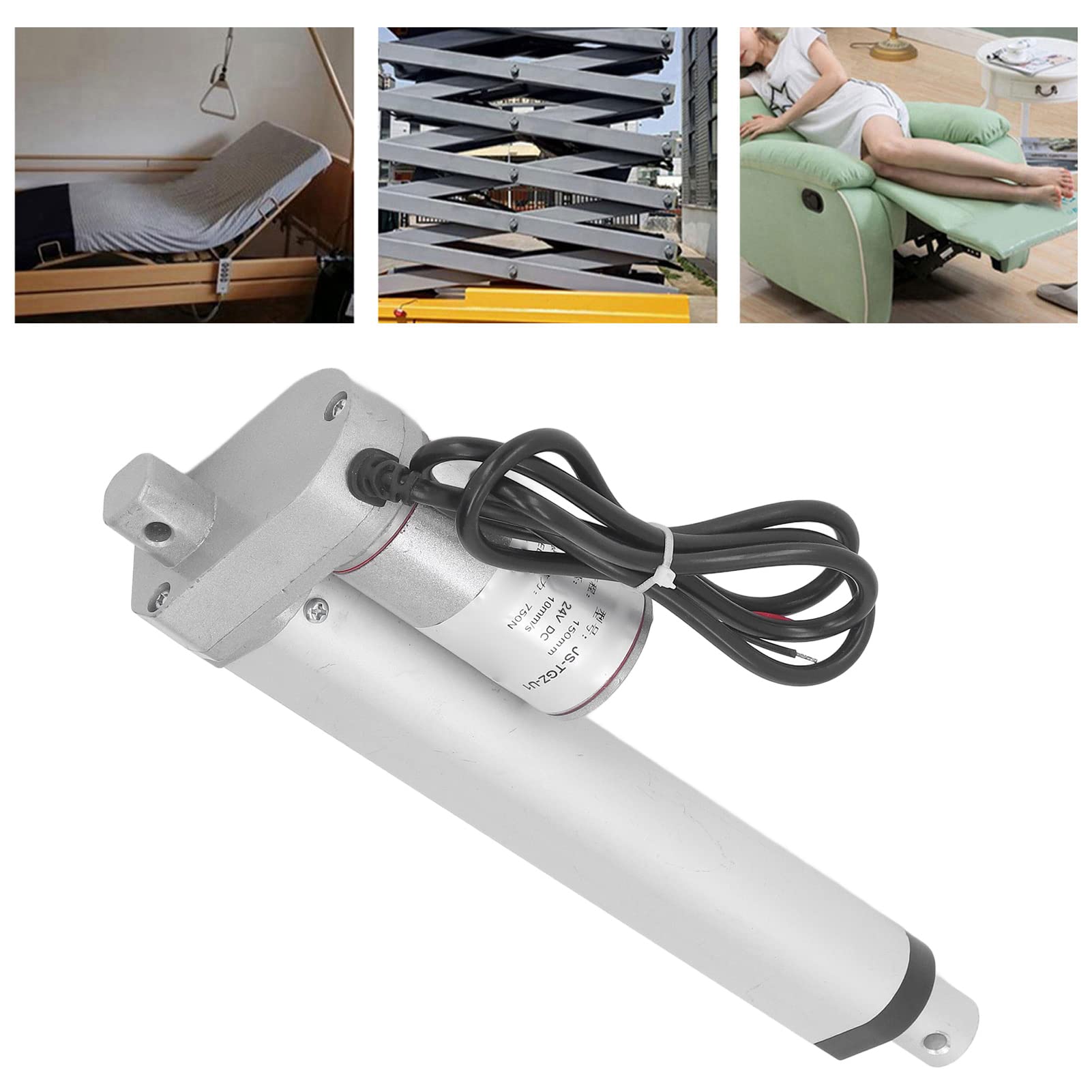 Attuatore Elettrico, Protezione IP65 Corsa 150mm 24VDC 750N Attuatore Lineare Elettrico per (#1)