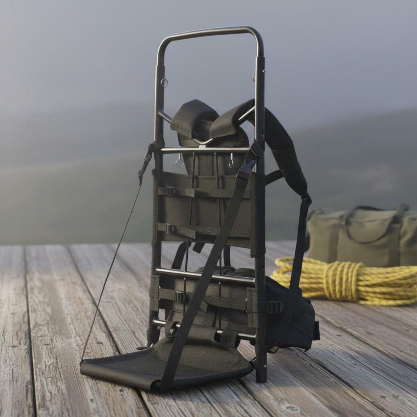 Gralara Mochila de Carga con Armazón de Aluminio Soporte Portabebés Emergencia Portátil Camilla Evacuación para Rescatistas, Senderismo, Campamento