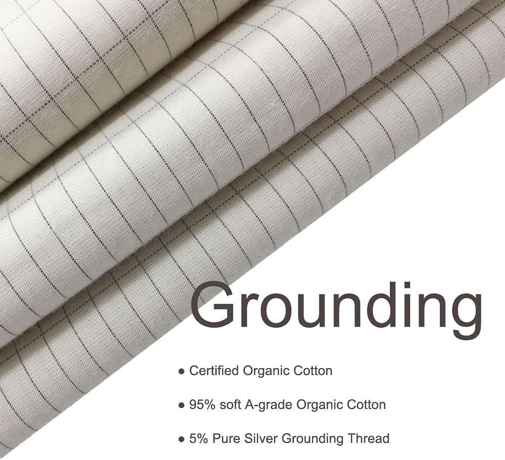 Grounding Pillowcase Conductive Earthing Pillowcase Queen with 15ft Grounding Cord Improve Sleep Reduce Pain Increase Energy (20X30in) - Image 4