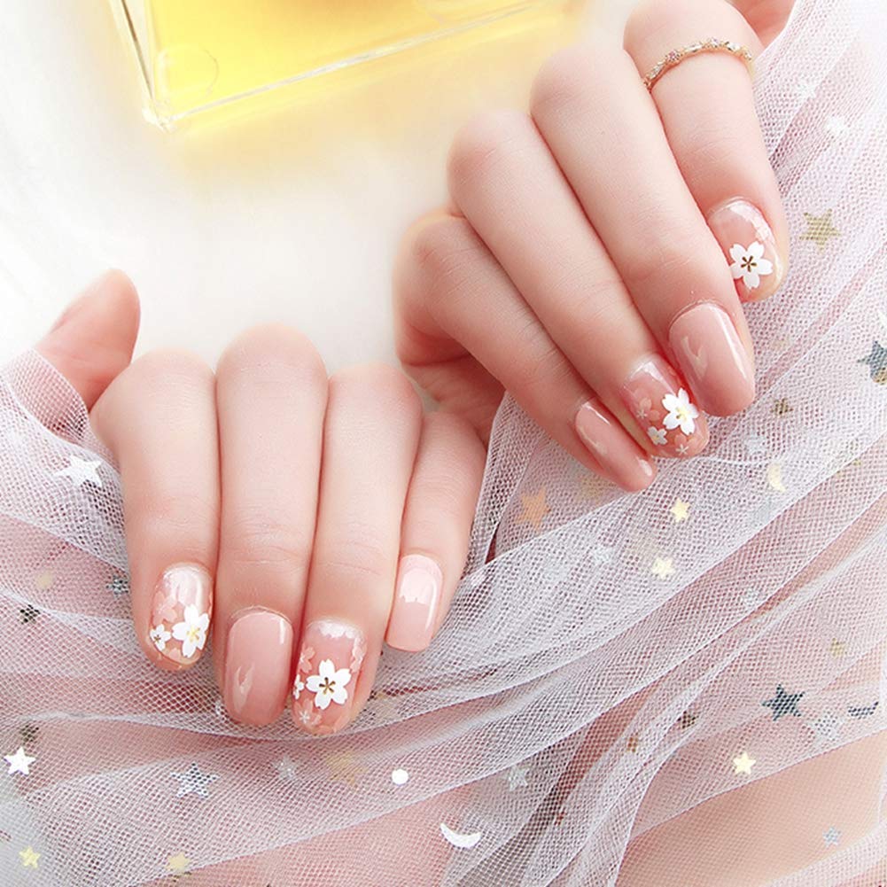 Amazon | [Ziv-Nat] 20ピース 貼るだけマニキュア ピンク 桜 透明