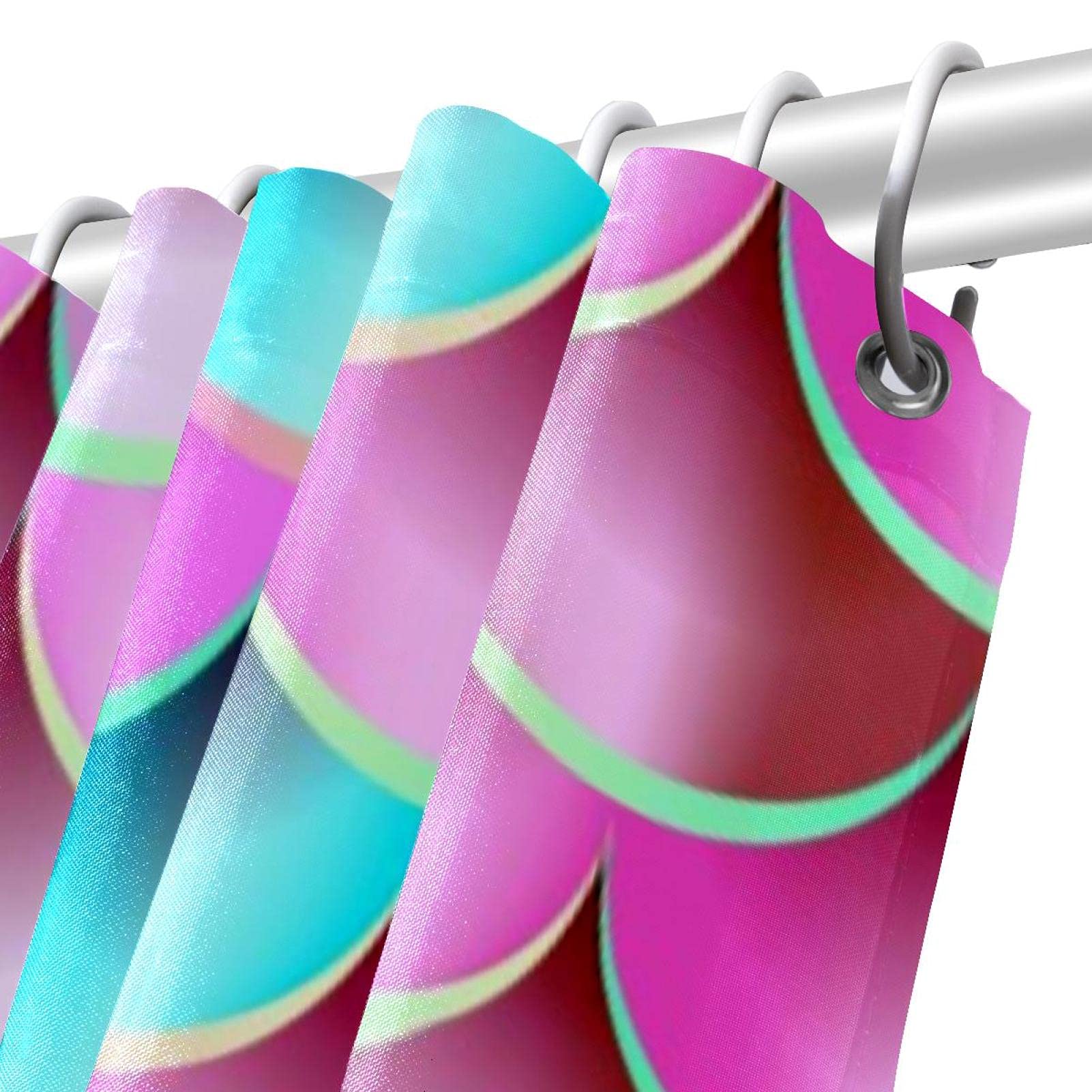 Tenda Doccia A Forma Di Sirena Con Citazione - 180x180 Cm, In Poliestere, Con Ganci, Per Bagno Di Bambine E Ragazze