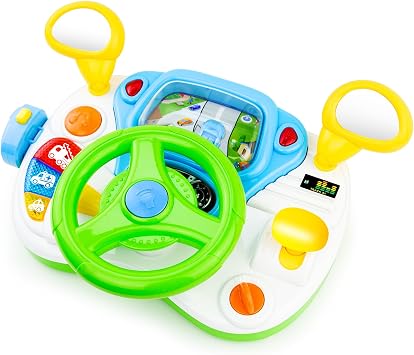 Love&Mini Steering Wheel Toy Baby Car Simulation Driving Toy for 1 2 3 Years Old Gift
