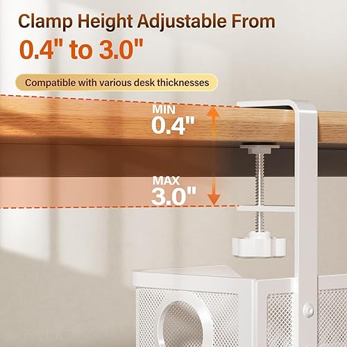 Miniatura 2 de Cinati - Organizador de cables para debajo del escritorio, grande, de 16 pulgadas, para mesa de hasta 3 pulgadas, organizador de cables con